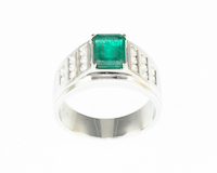 Emerald and diamond ring