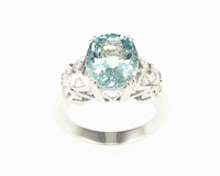 Aquamarine and diamond ring