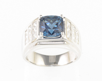 Topaz and cubic zirconia ring