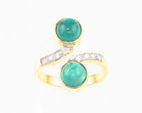 Emerald and diamond ring