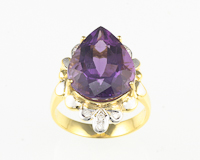 Amethyst and diamond ring