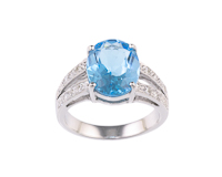 Topaz and cubic zirconia ring