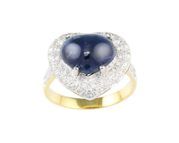 Blue sapphire and diamond ring