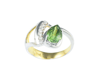 Sphene and diamond ring