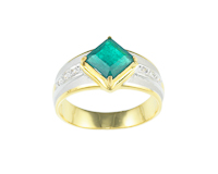 Emerald and diamond ring