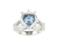 Topaz and cubic zirconia ring