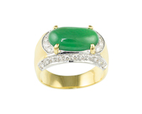 Jadeite (type-A) and diamond ring