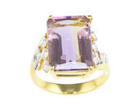 Ametrine and diamond ring