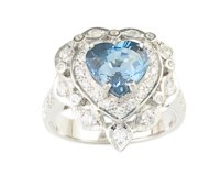 Topaz and cubic zirconia ring