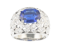 Kyanite and cubic zirconia ring