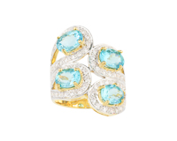 Apatite and diamond ring