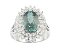 Aquamarine and diamond ring