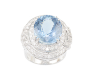 Aquamarine and diamond ring