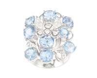 Aquamarine and diamond ring