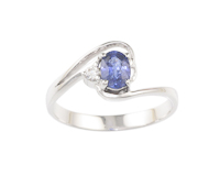 Blue sapphire and diamond ring