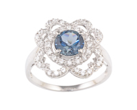 Topaz and zircon ring