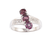 Rhodolite garnet and zircon ring