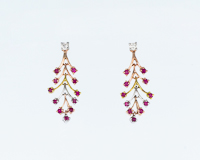 Ruby and diamond earrings