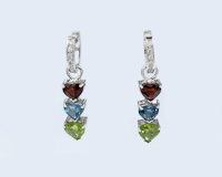 Mixed gem stones and diamond earrings