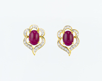 Ruby and diamond earrings