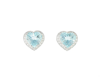 Aquamarine and diamond earrings