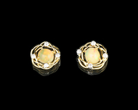 Opal and diamond earrings