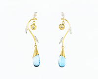 Topaz and diamond earrings