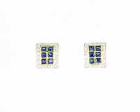 Blue sapphire and diamond earrings