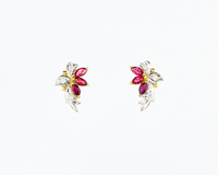 Ruby and diamond earrings