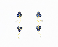 Blue sapphire and diamond earrings