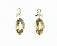Quartz and diamond earrings
