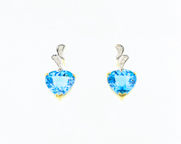 Topaz and diamond earrings