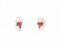 Ruby and diamond earrings