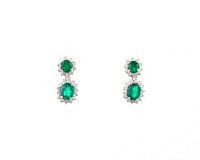 Emerald and diamond earrings