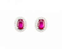 Ruby and diamond earrings