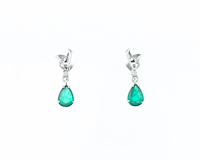 Emerald and diamond earrings