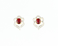 Ruby and diamond earrings