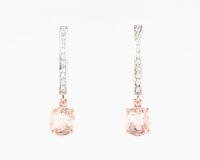 Morganite and cubic zirconia earrings