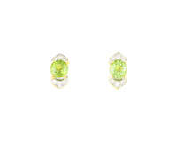 Peridot and diamond earrings