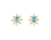 Zircon and diamond earrings