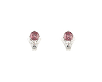 Color-change garnet and diamond earrings