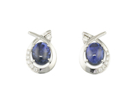 Blue sapphire and diamond earrings