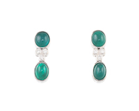 Emerald and diamond earrings