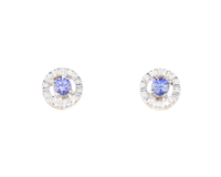 Blue sapphire and diamond earrings