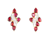 Ruby and diamond earrings