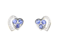 Blue sapphire and diamond earrings