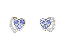 Blue sapphire and diamond earrings