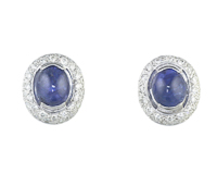 Blue sapphire and diamond earrings