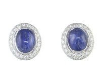 Blue sapphire and diamond earrings