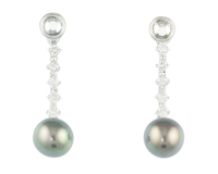 Pearl and diamond earrings